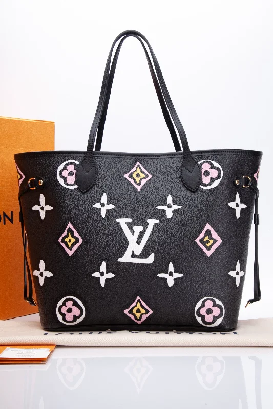 LOUIS VUITTON Monogram Giant Wild at Heart Neverfull MM Black