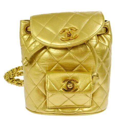 CHANEL * 1991-1994 Duma Backpack Gold Lambskin