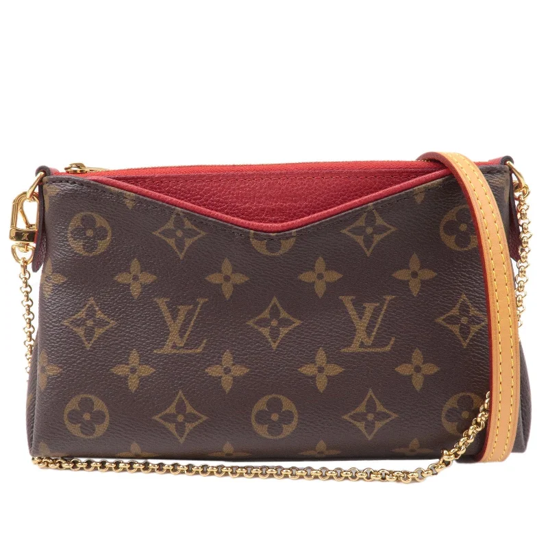 Louis Vuitton Monogram Pallas Clutch 2Way Bag Cerise M41638