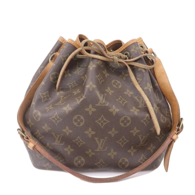 Louis Vuitton Monogram Petit Noe Shoulder Bag Brown M42226