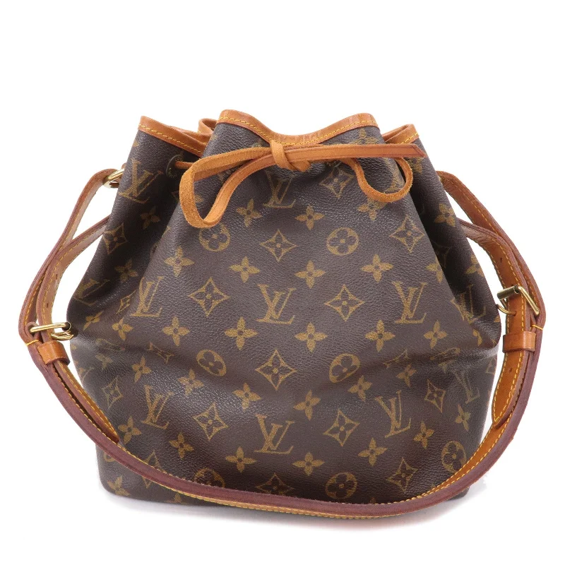 Louis Vuitton Monogram Petit Noe Shoulder Bag Brown M42226