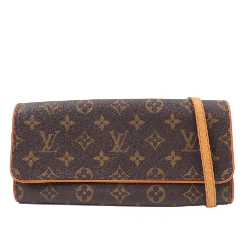 Louis Vuitton Monogram Pochette Twin GM 2Way Bag Brown M51852