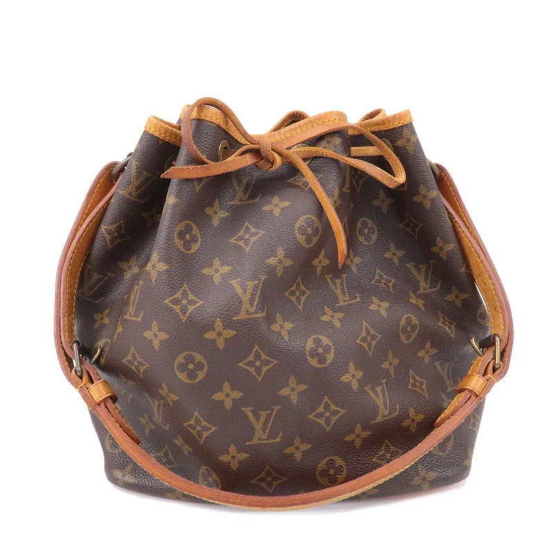 Louis Vuitton Monogram Petit Noe Shoulder Bag Brown M42226