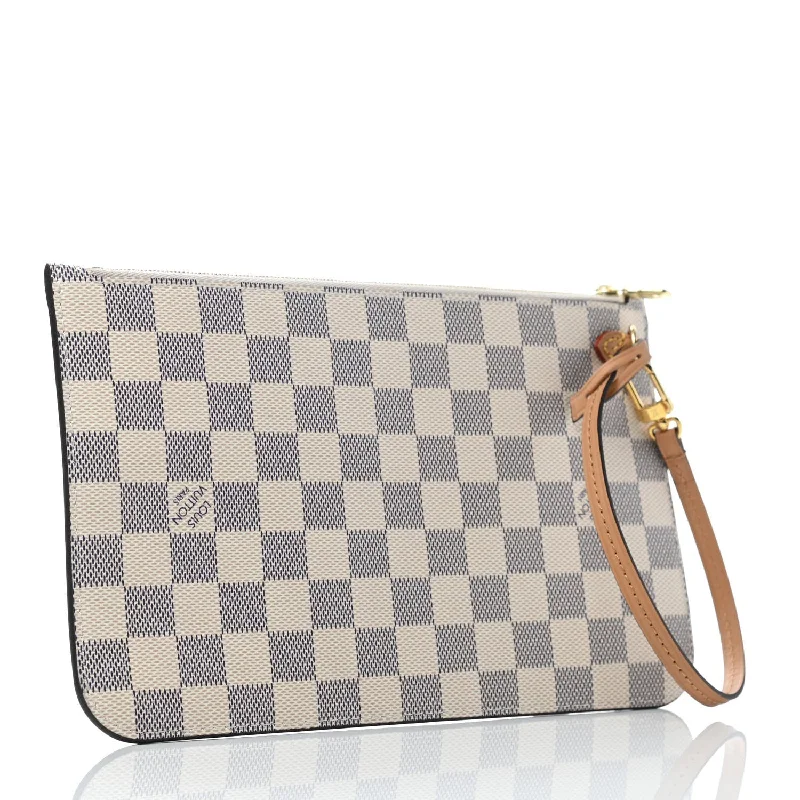 LOUIS VUITTON Damier Azur Neverfull MM GM Pochette