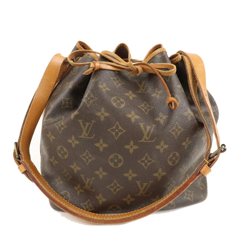 Louis Vuitton Monogram Petit Noe Shoulder Bag Brown M42226