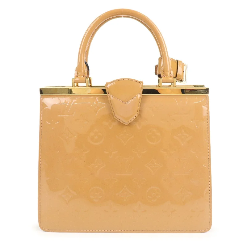 Louis Vuitton Monogram Vernis Dennis PM Hand Bag Beige M91760